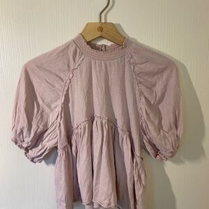 Urban Outfitters Light Purple Puff Sleeve Blouse